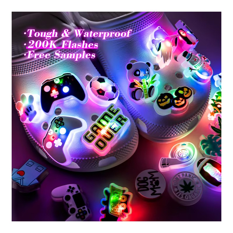 Photoluminescent Night-Glow Clog Shoe Charm footwear trim style