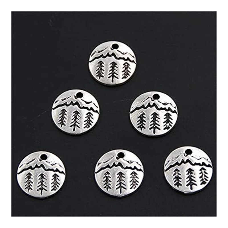 Outdoor Camping Mountain & Pine Tree Charm footwear trim style