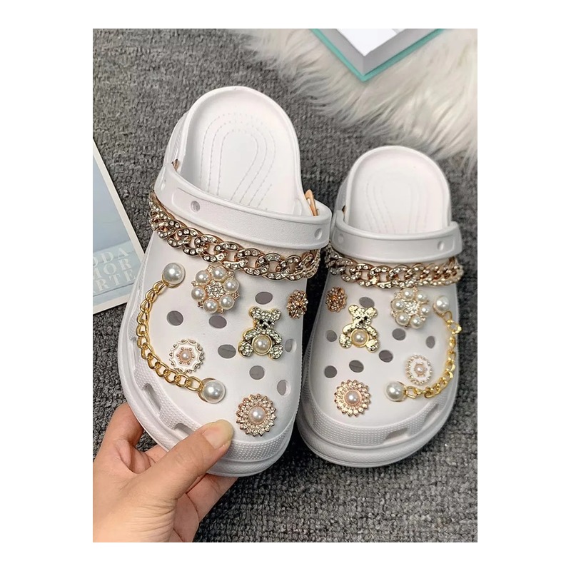 Rhinestone Crystal Encrusted Jewelry Dubrae footwear trim style