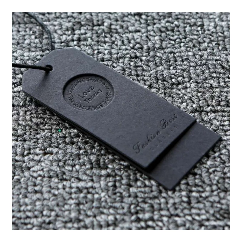 Gold Foil Stamped Black Pull-Up Leather Tag footwear trim style