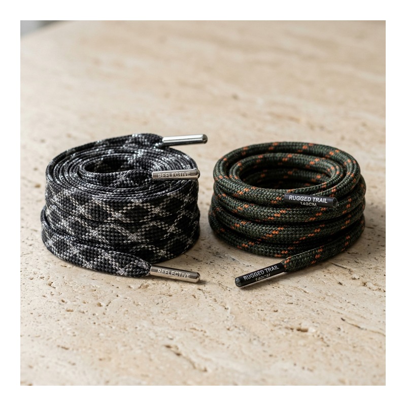 Reflective Flat Shoelaces footwear trim style