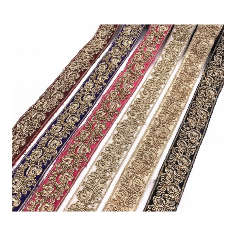 Metallic Lurex Gold/Silver Shimmer Jacquard footwear trim style
